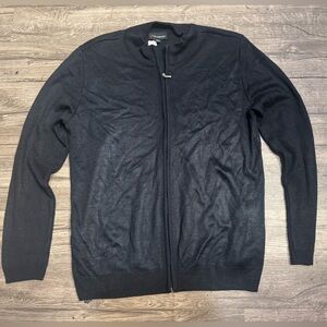 Men's Black Full-Zip Sweater